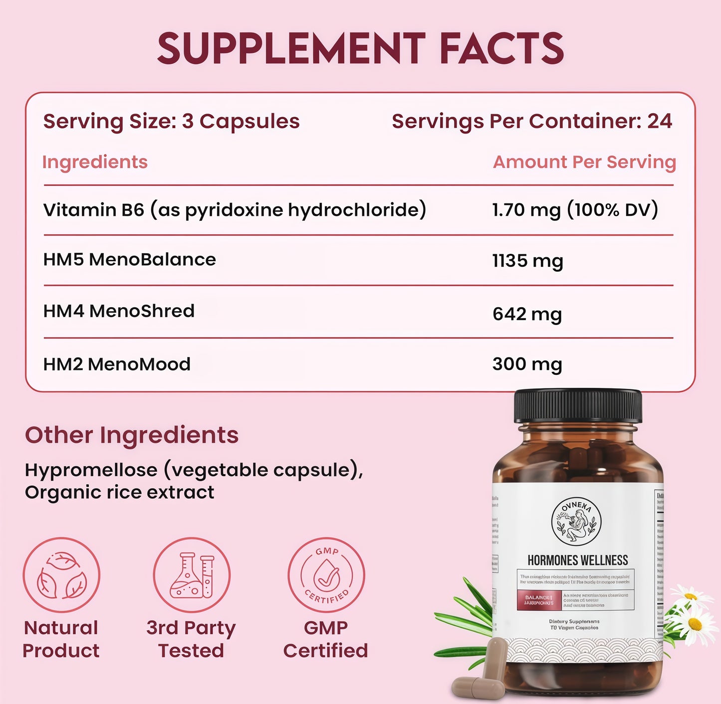 Happy Mammoth Not AvailableHormone Harmony Natural HormonalSupport for Women, Relief forMenopause, Perimenopause, HealthyHormonal Balance, Hot Flashes.